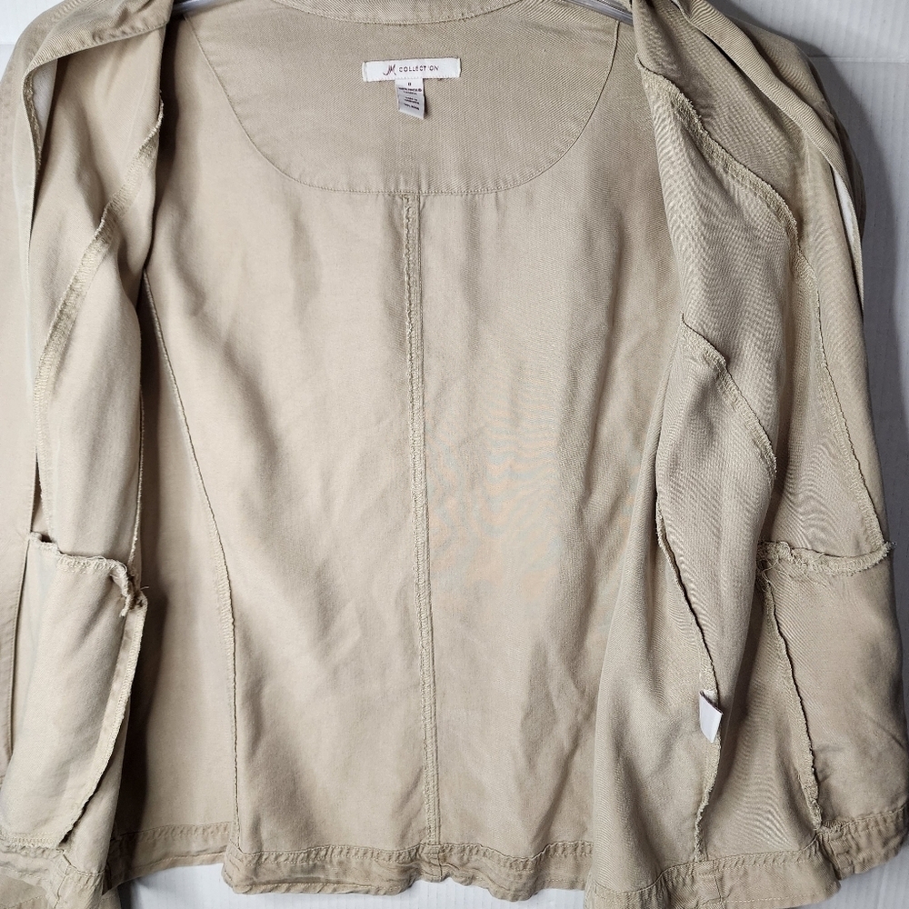 JM Collectibles Light Weight Kaki Jacket 100% Tencel Material Minimalist - Picture 6 of 7
